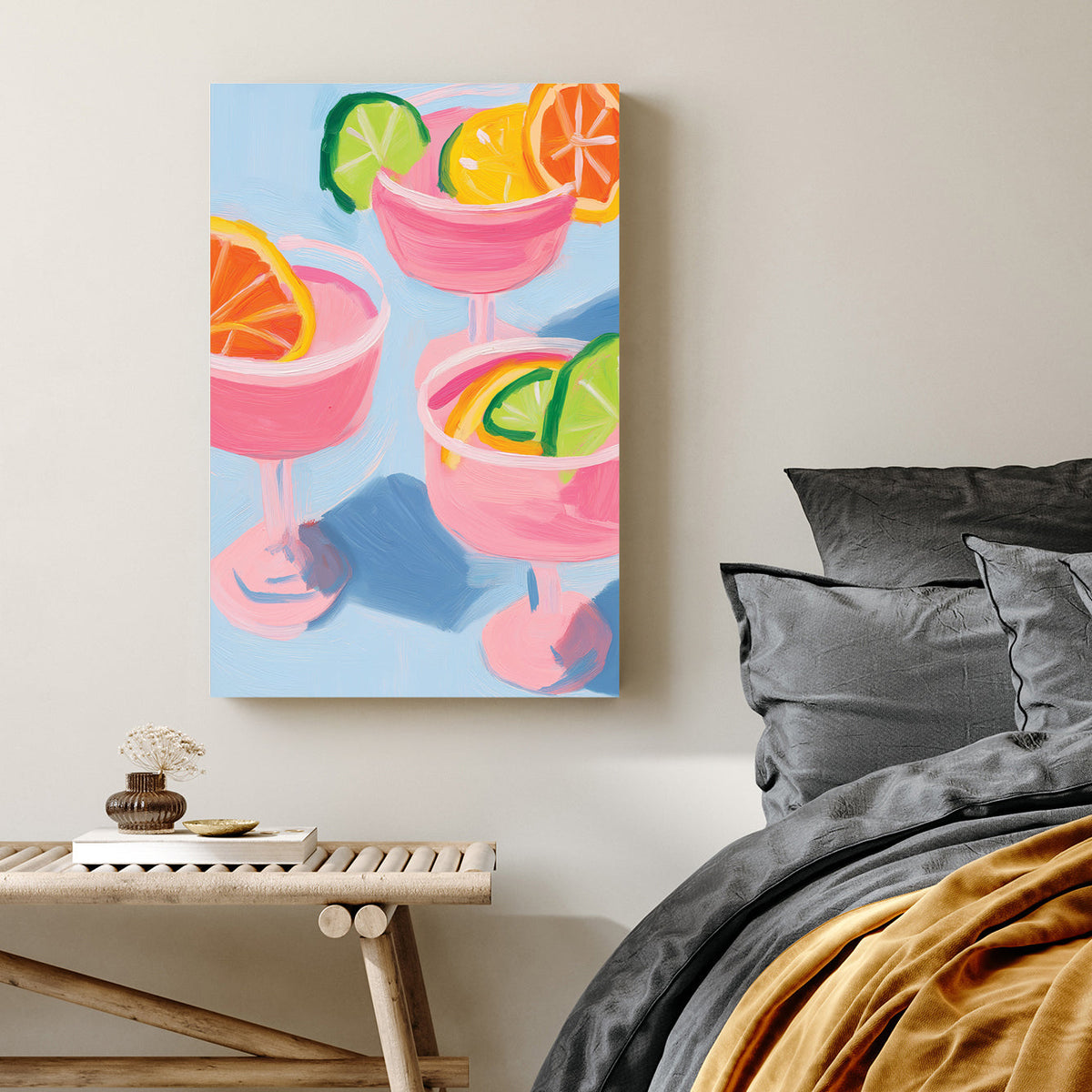 citrus goblets colourful wall art