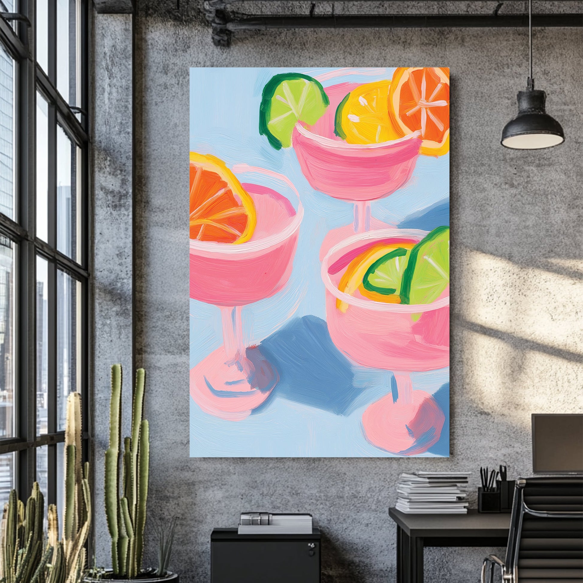 citrus goblets colourful wall art