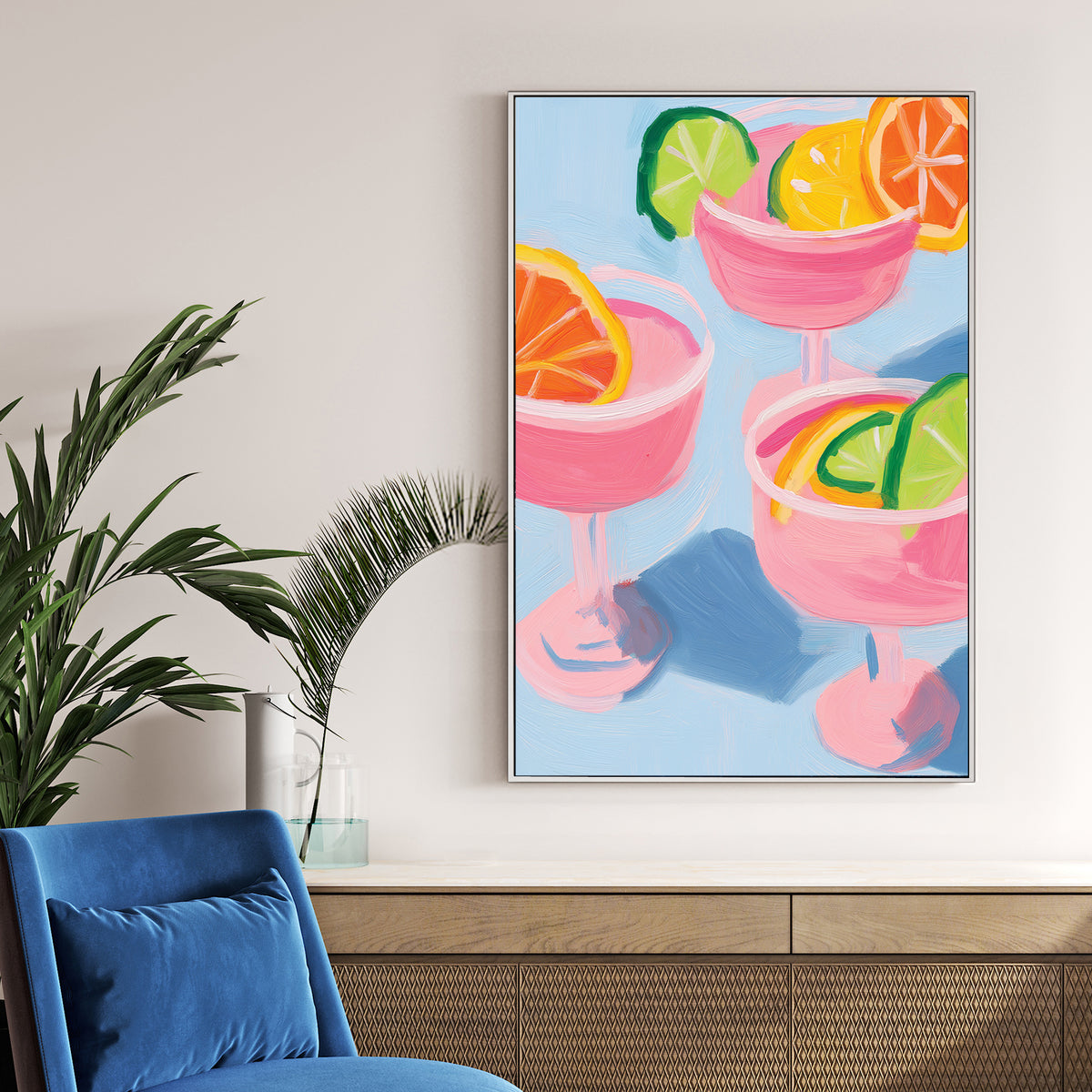 citrus goblets colourful wall art