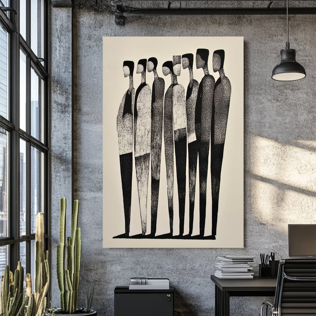 minimalist faceless silhouettes wall art