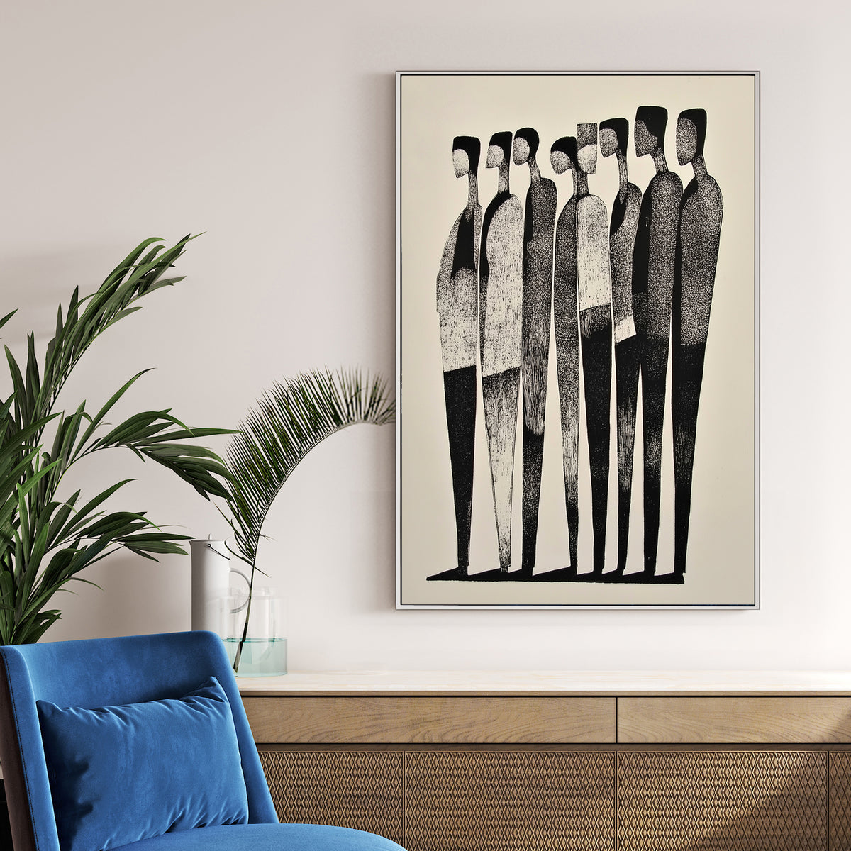 minimalist faceless silhouettes wall art