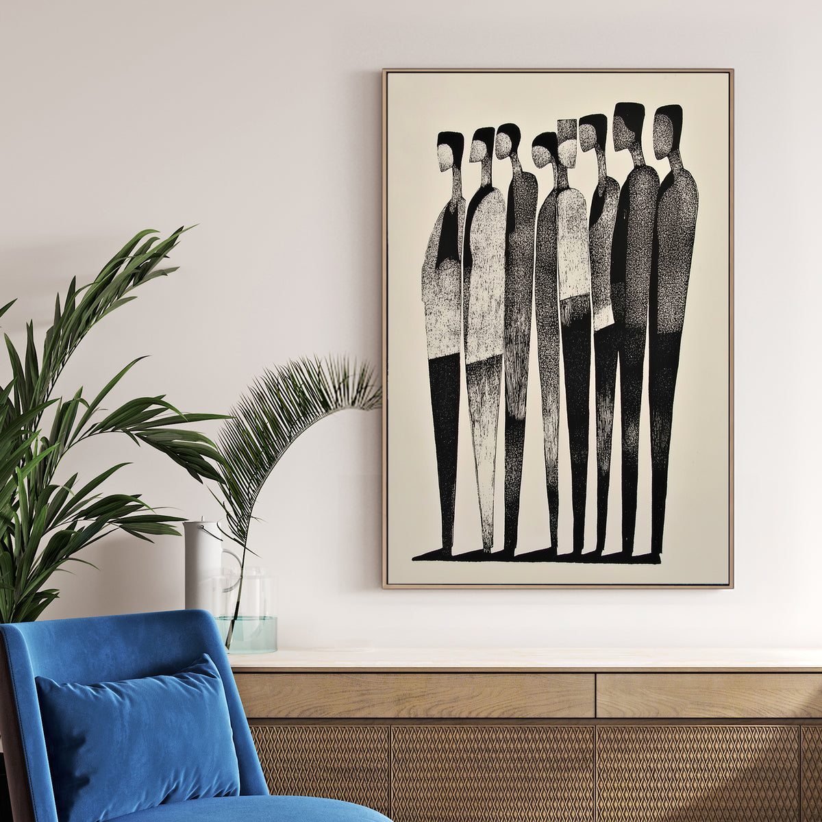 minimalist faceless silhouettes wall art