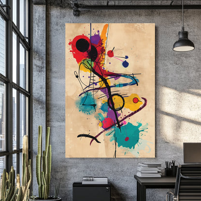 abstract colourful splatter wall art