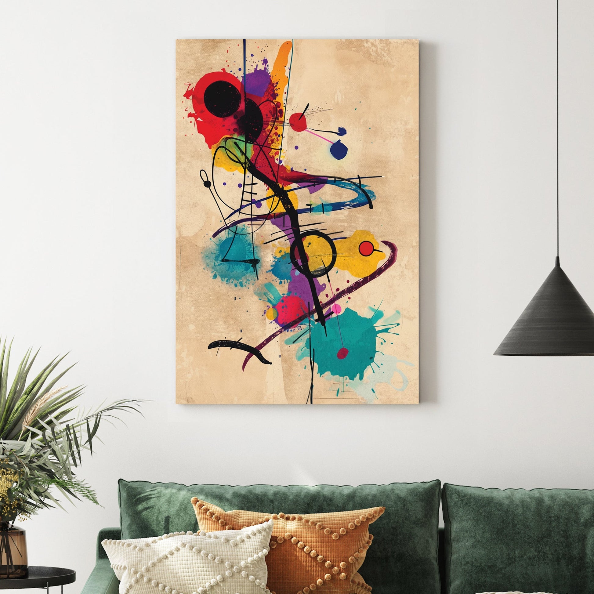 abstract colourful splatter wall art