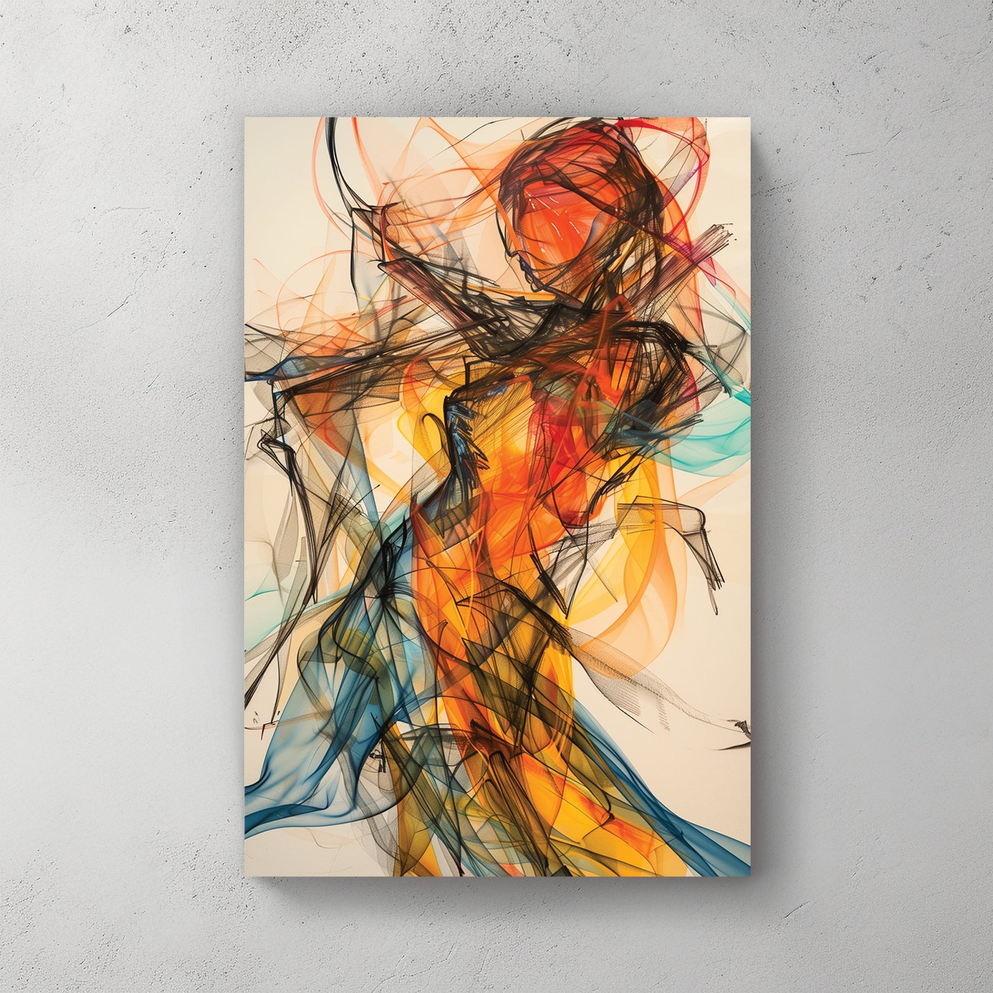 abstract dancing figure wall art
