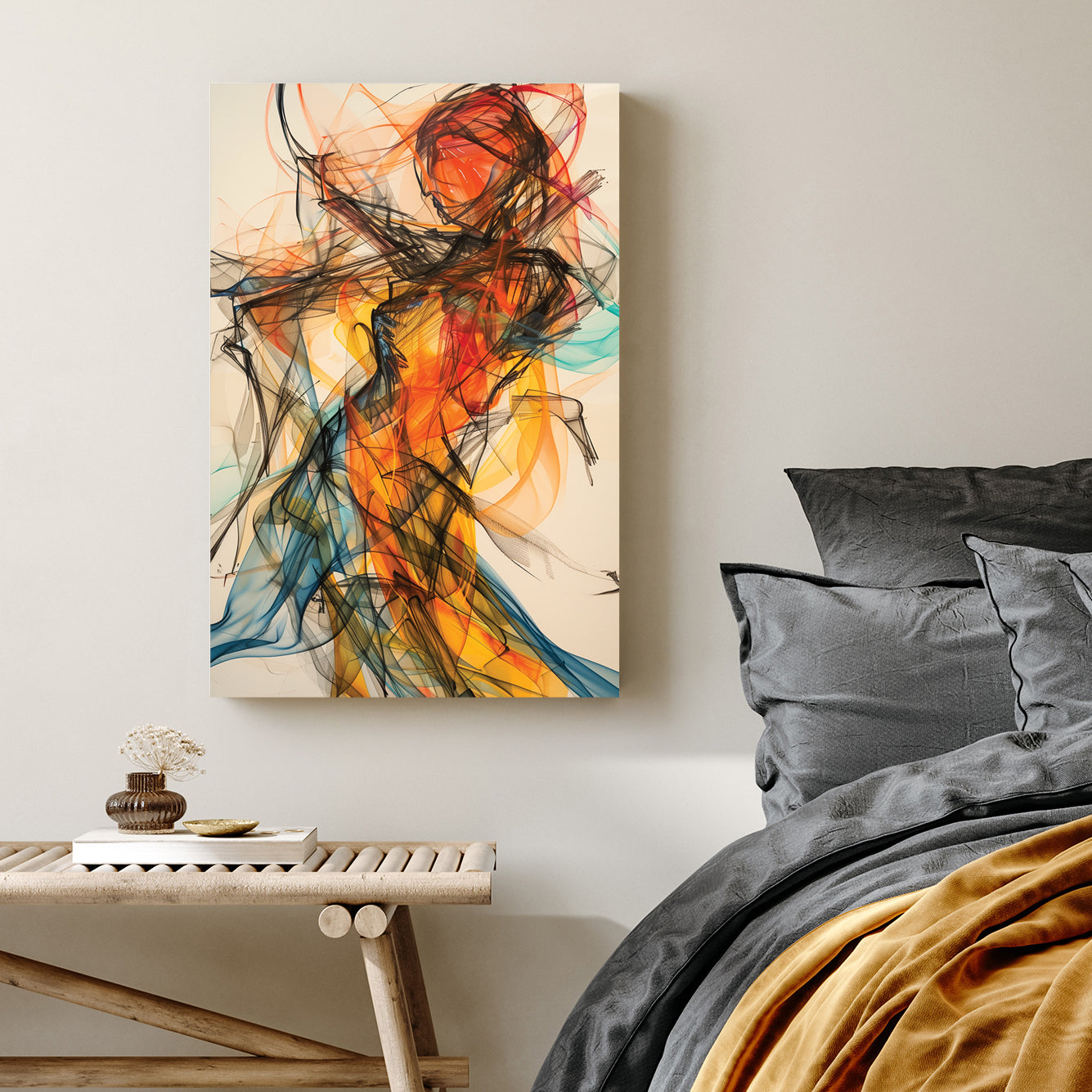 abstract dancing figure wall art