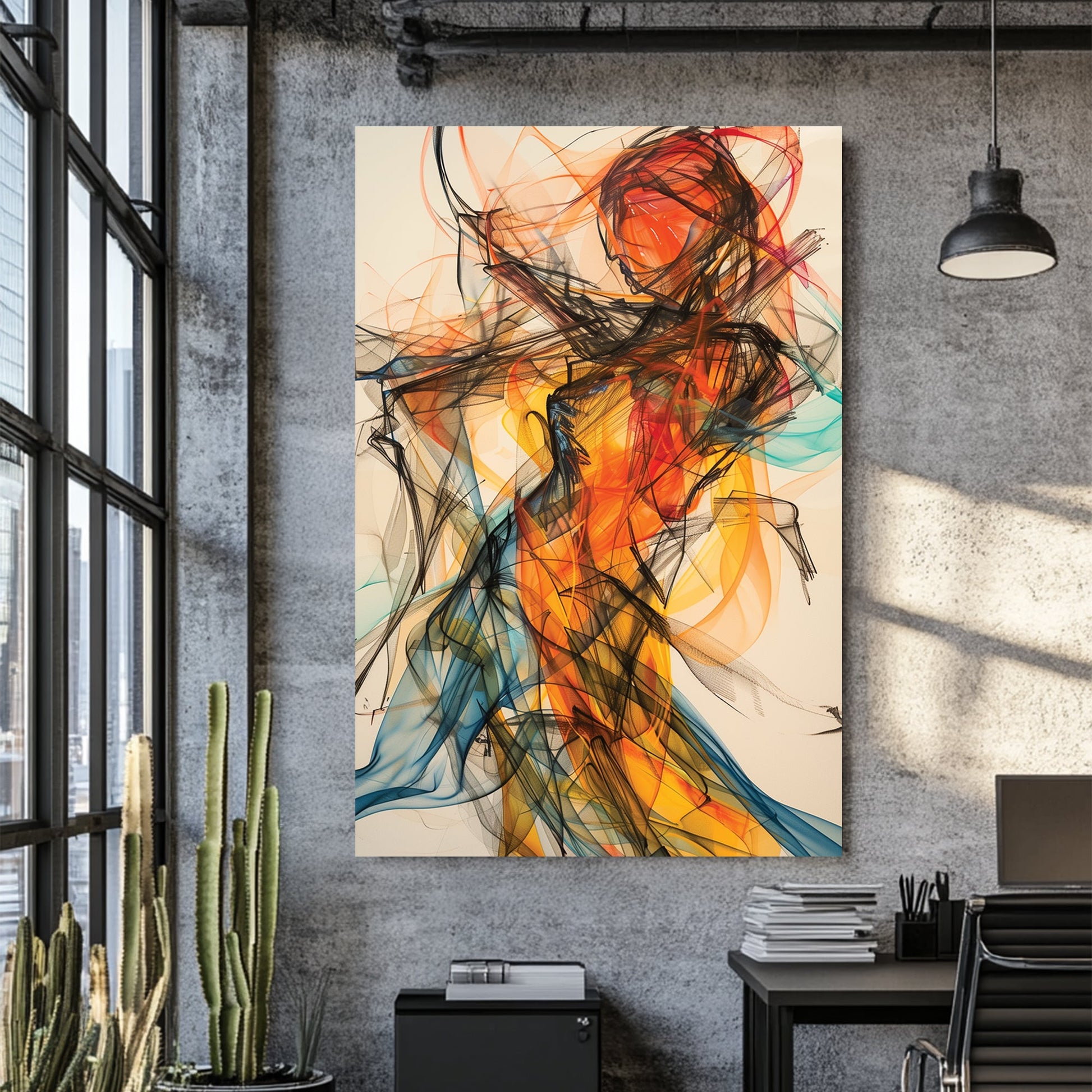 abstract dancing figure wall art