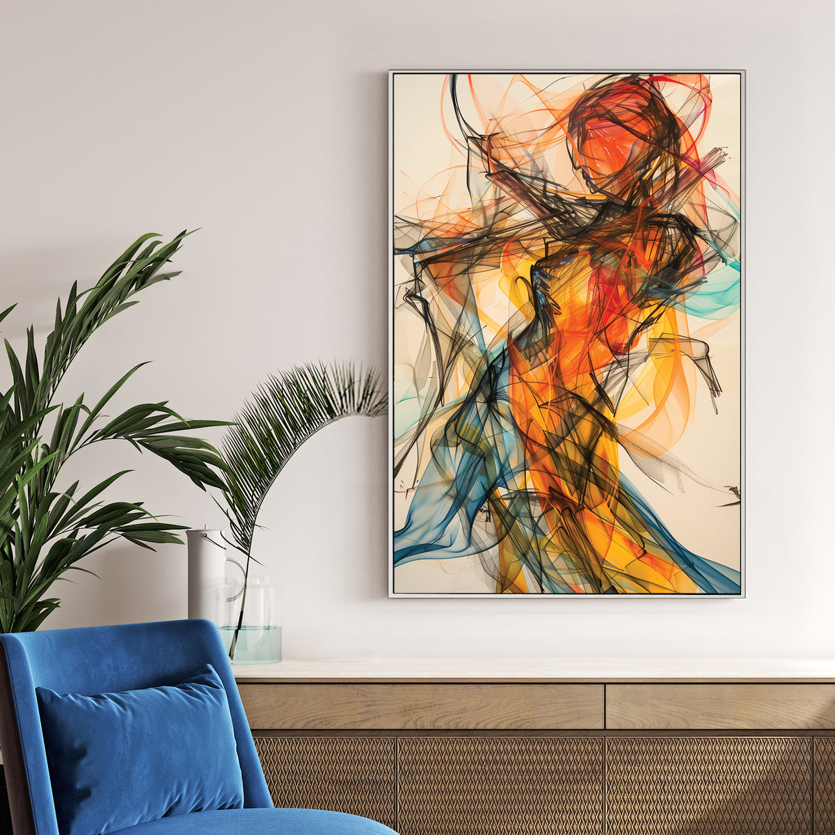 abstract dancing figure wall art