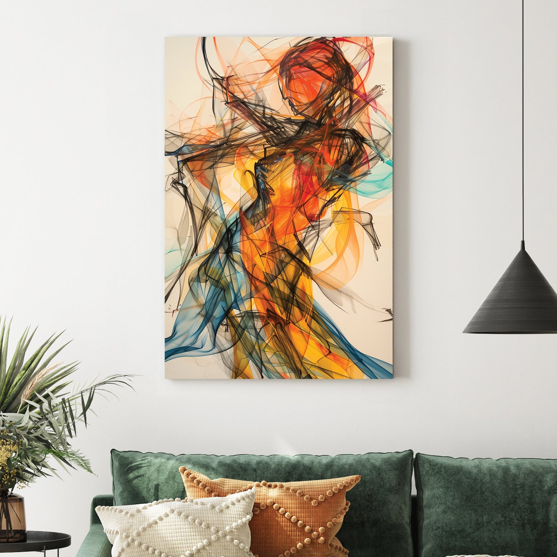 abstract dancing figure wall art