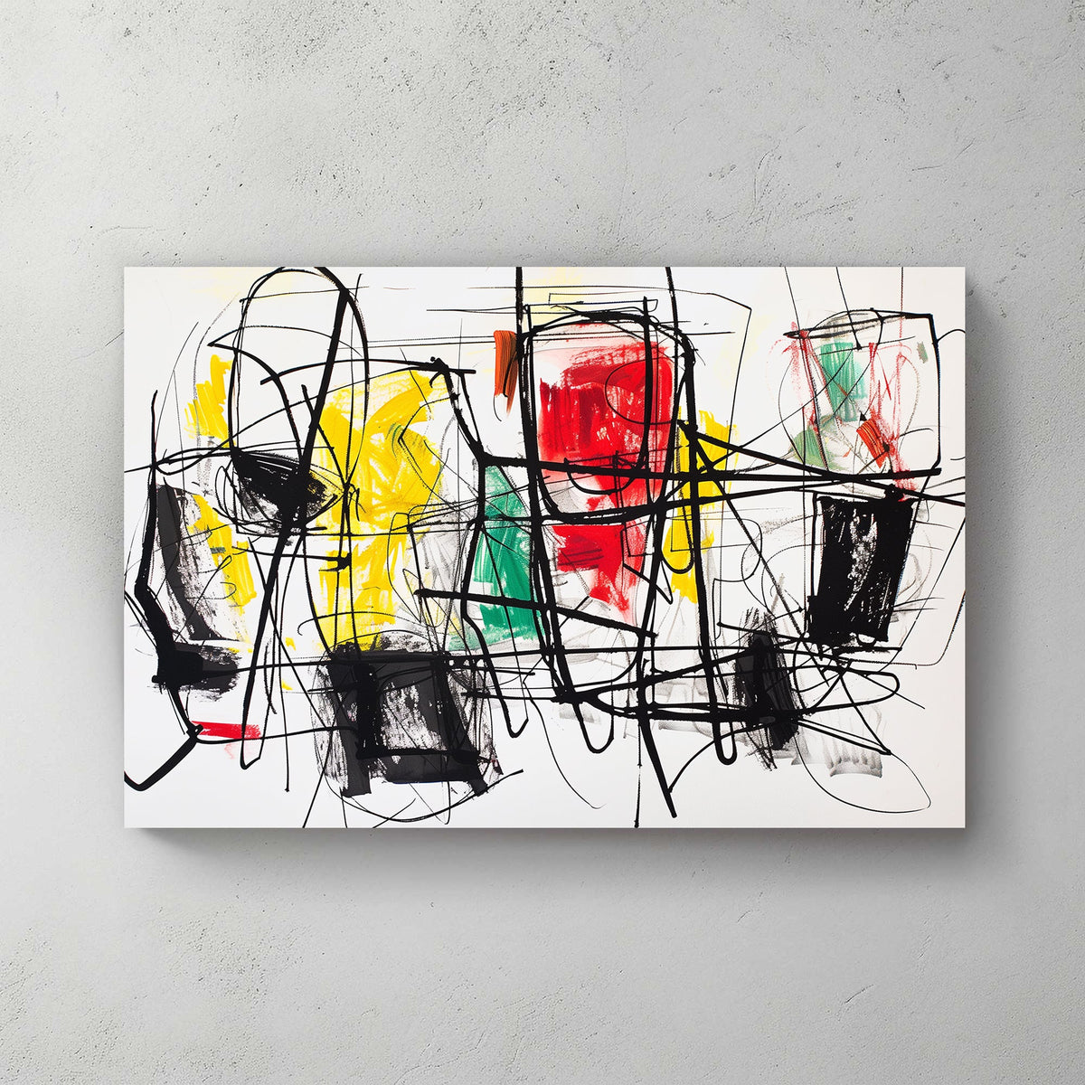 abstract graffiti scribble wall art