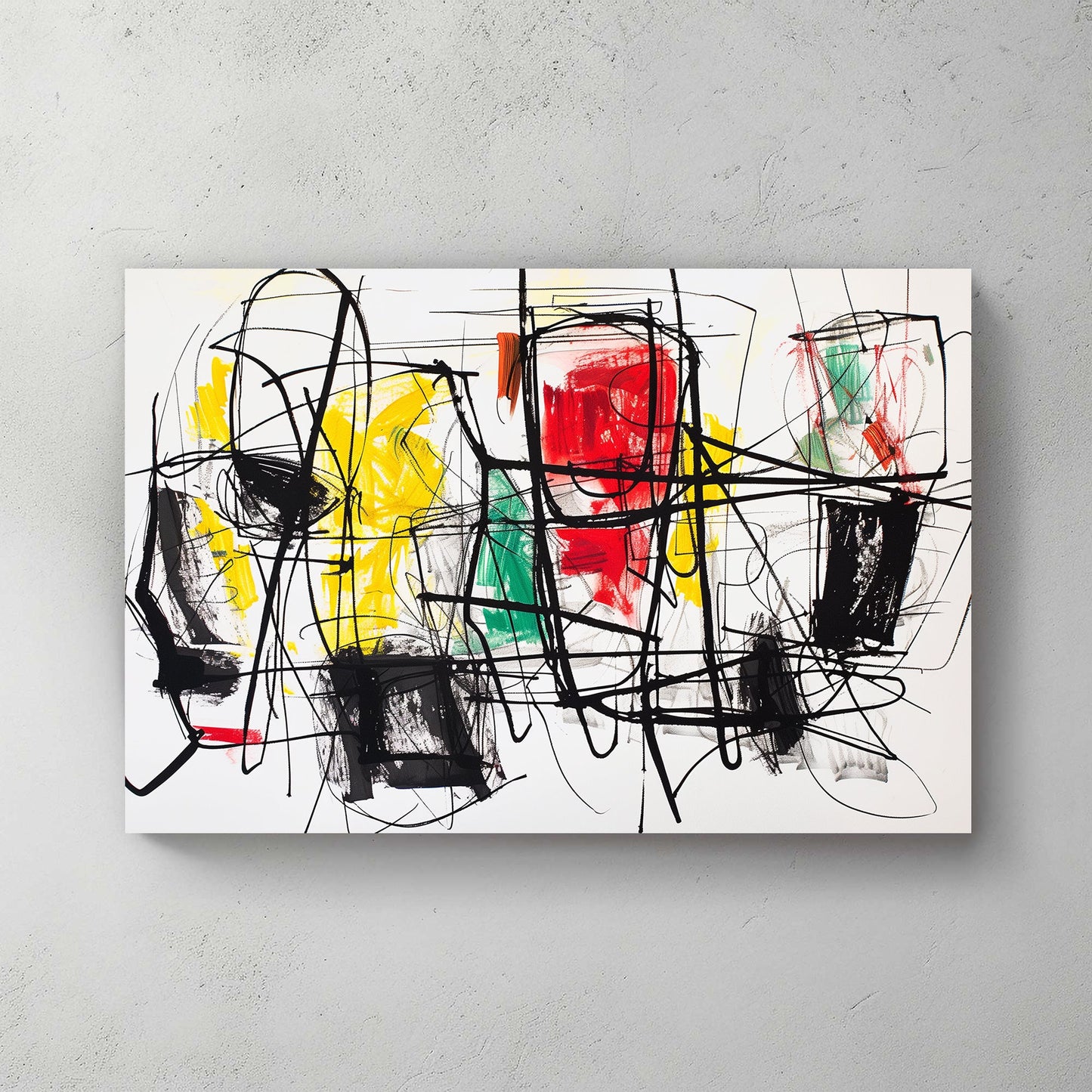 abstract graffiti scribble wall art
