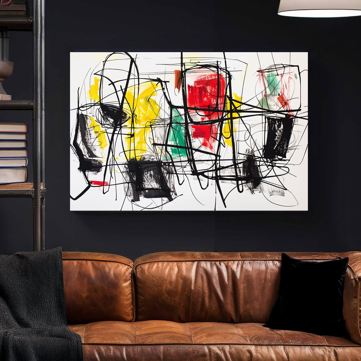 abstract graffiti scribble wall art