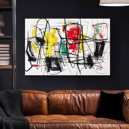 abstract graffiti scribble wall art