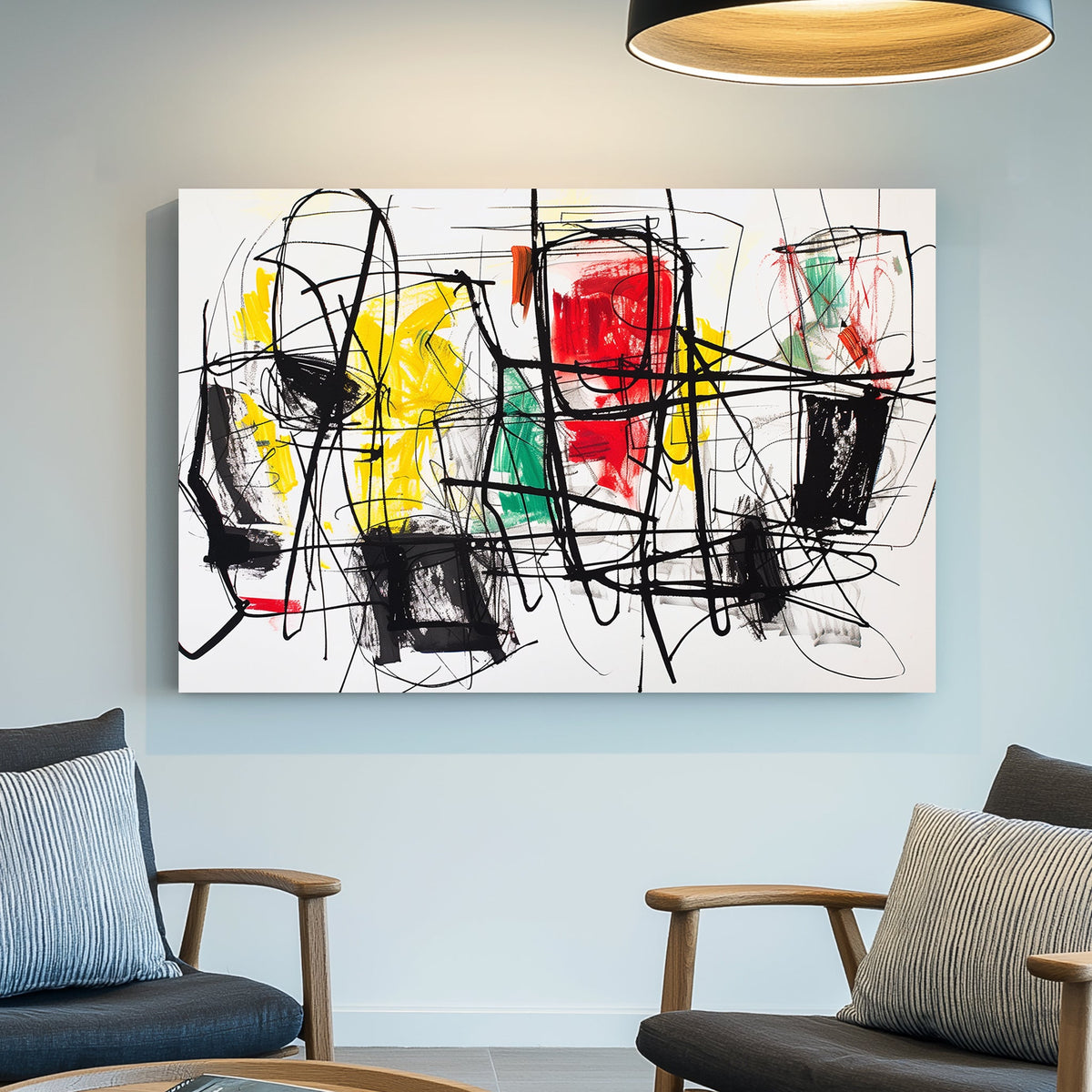 abstract graffiti scribble wall art
