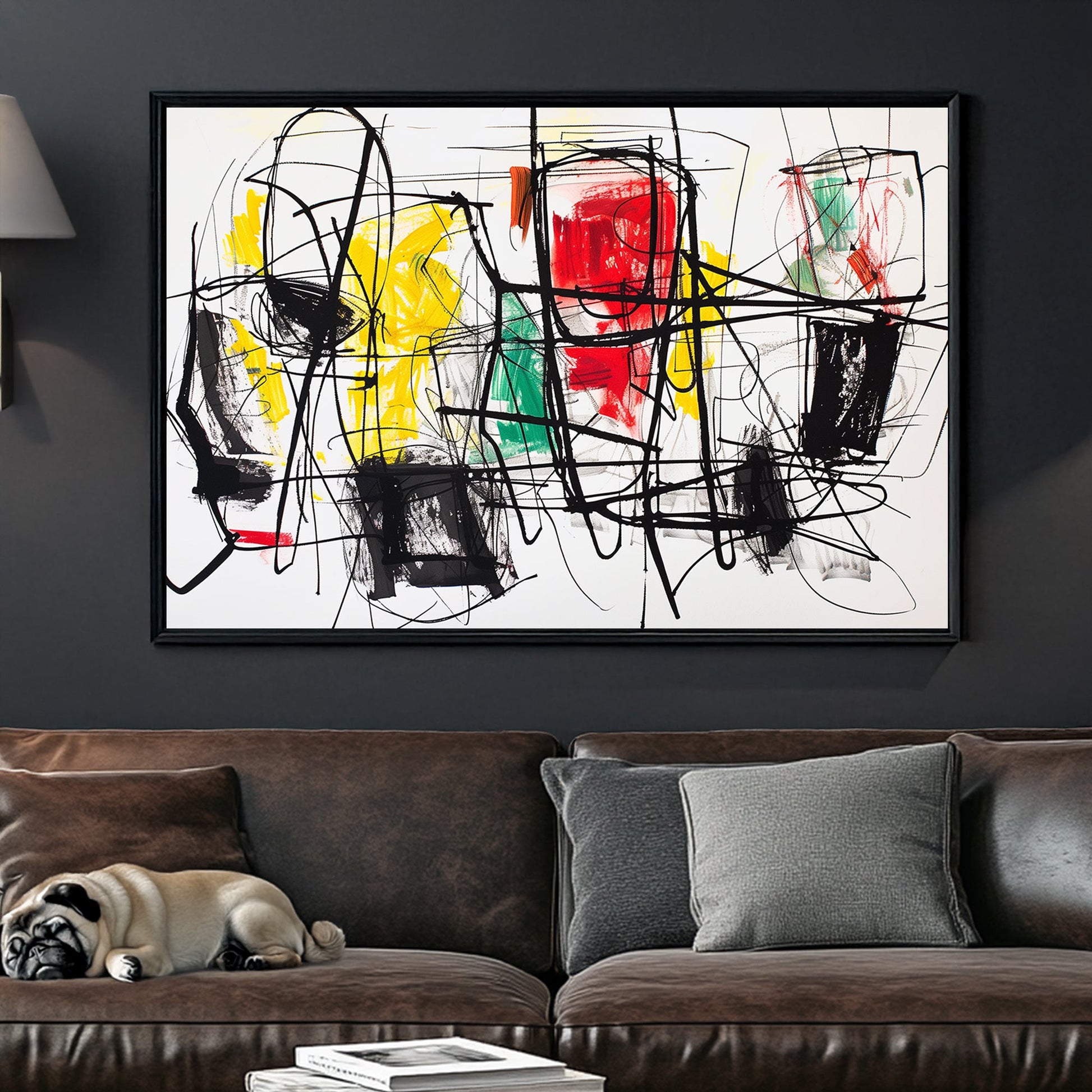 abstract graffiti scribble wall art