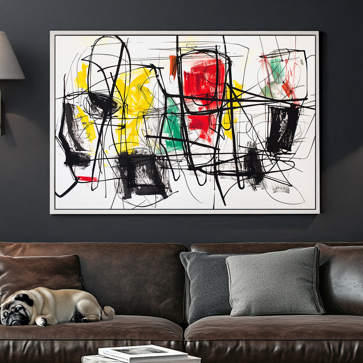 abstract graffiti scribble wall art