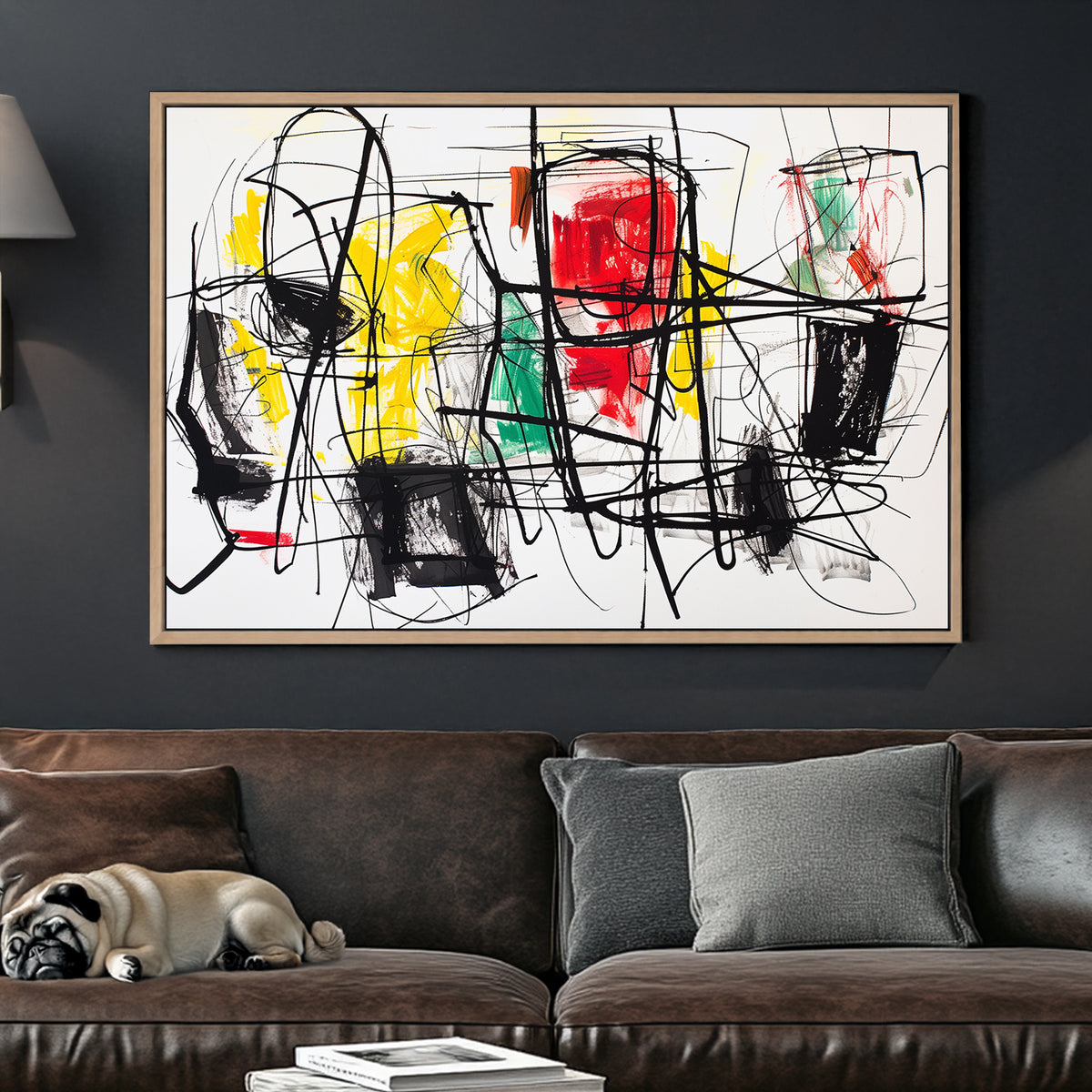 abstract graffiti scribble wall art