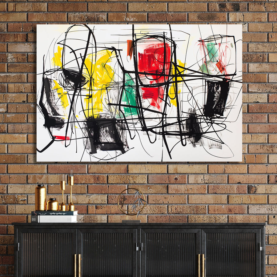 abstract graffiti scribble wall art