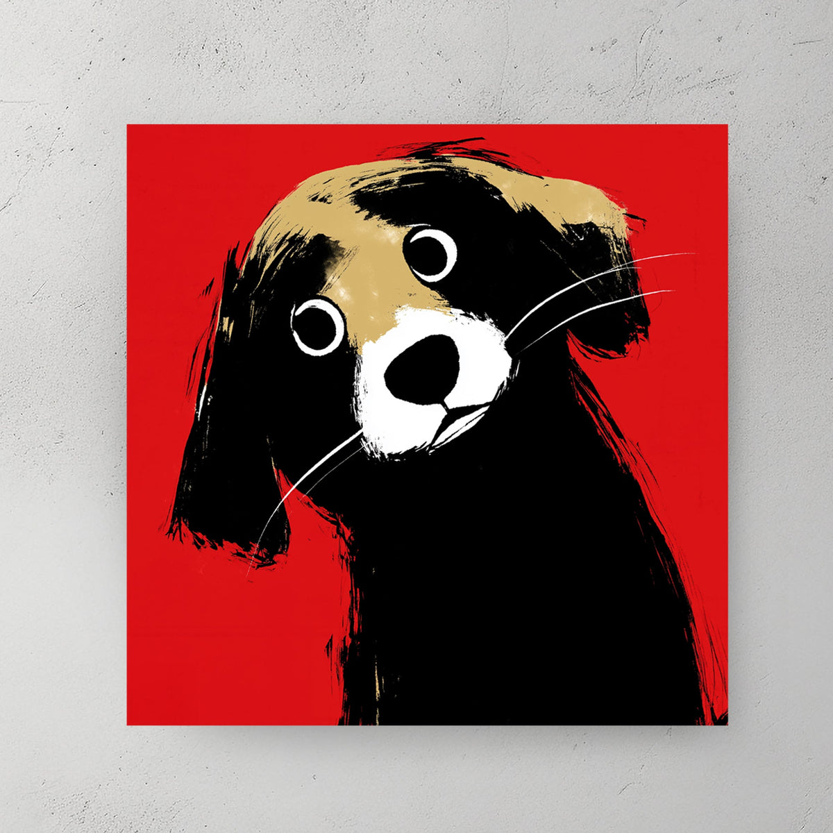 playful dog illustration wall art
