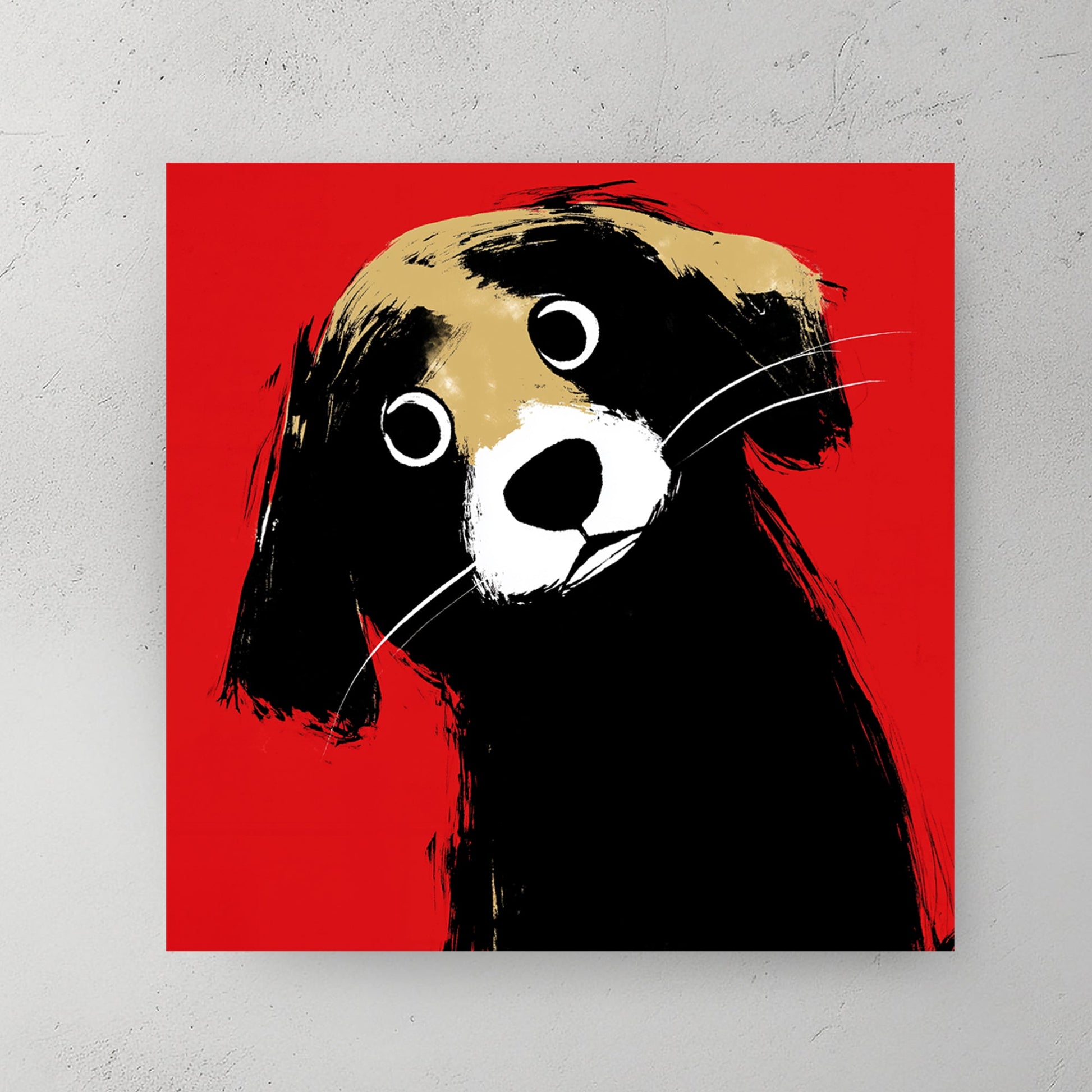 playful dog illustration wall art