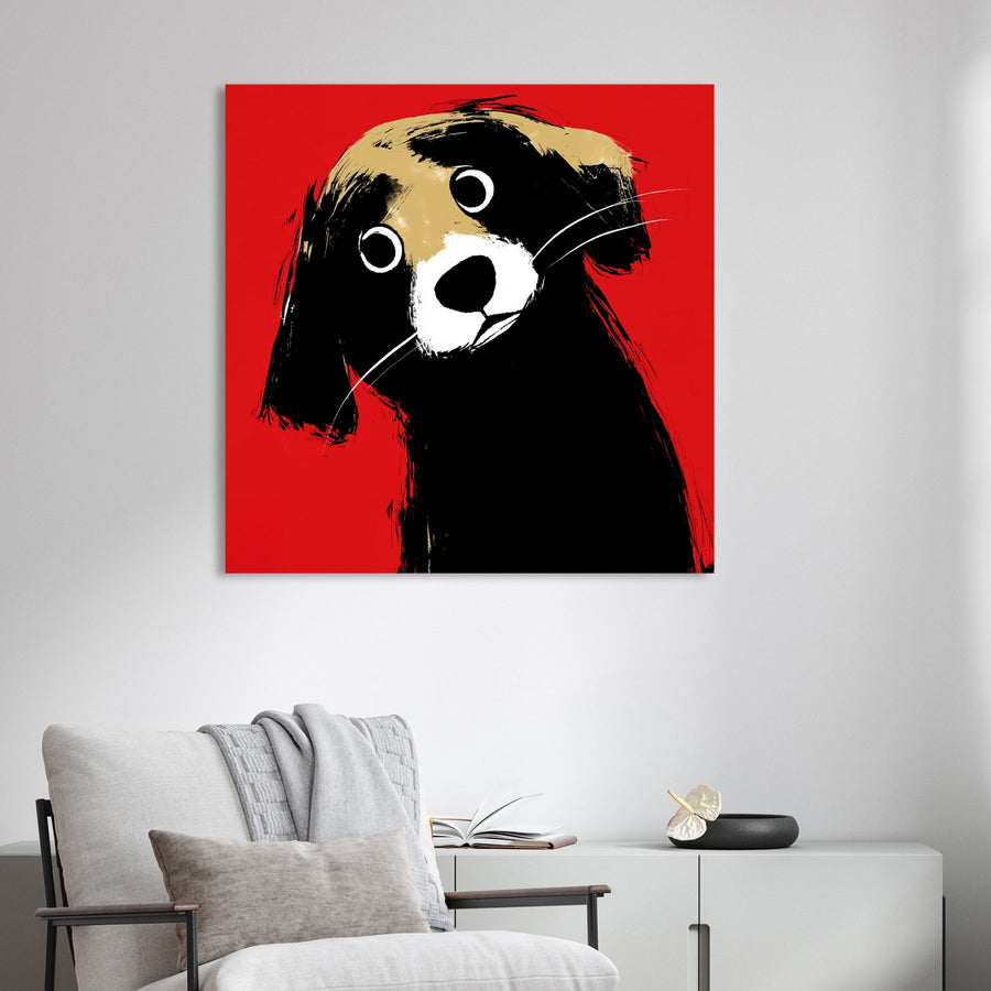 playful dog illustration wall art