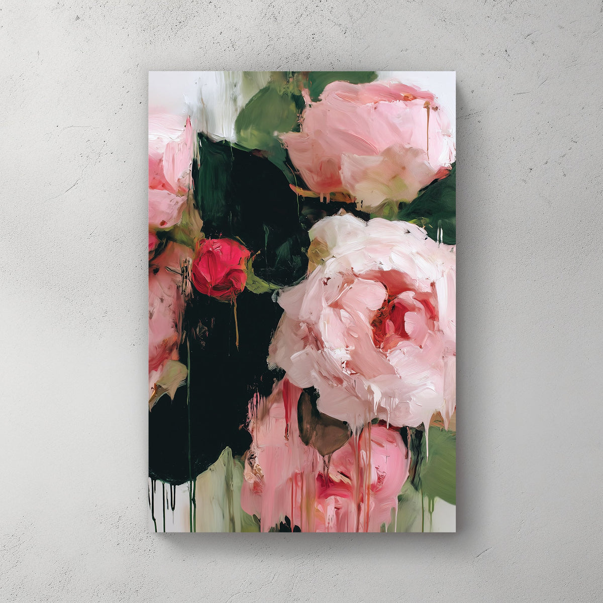 pink roses abstract wall art