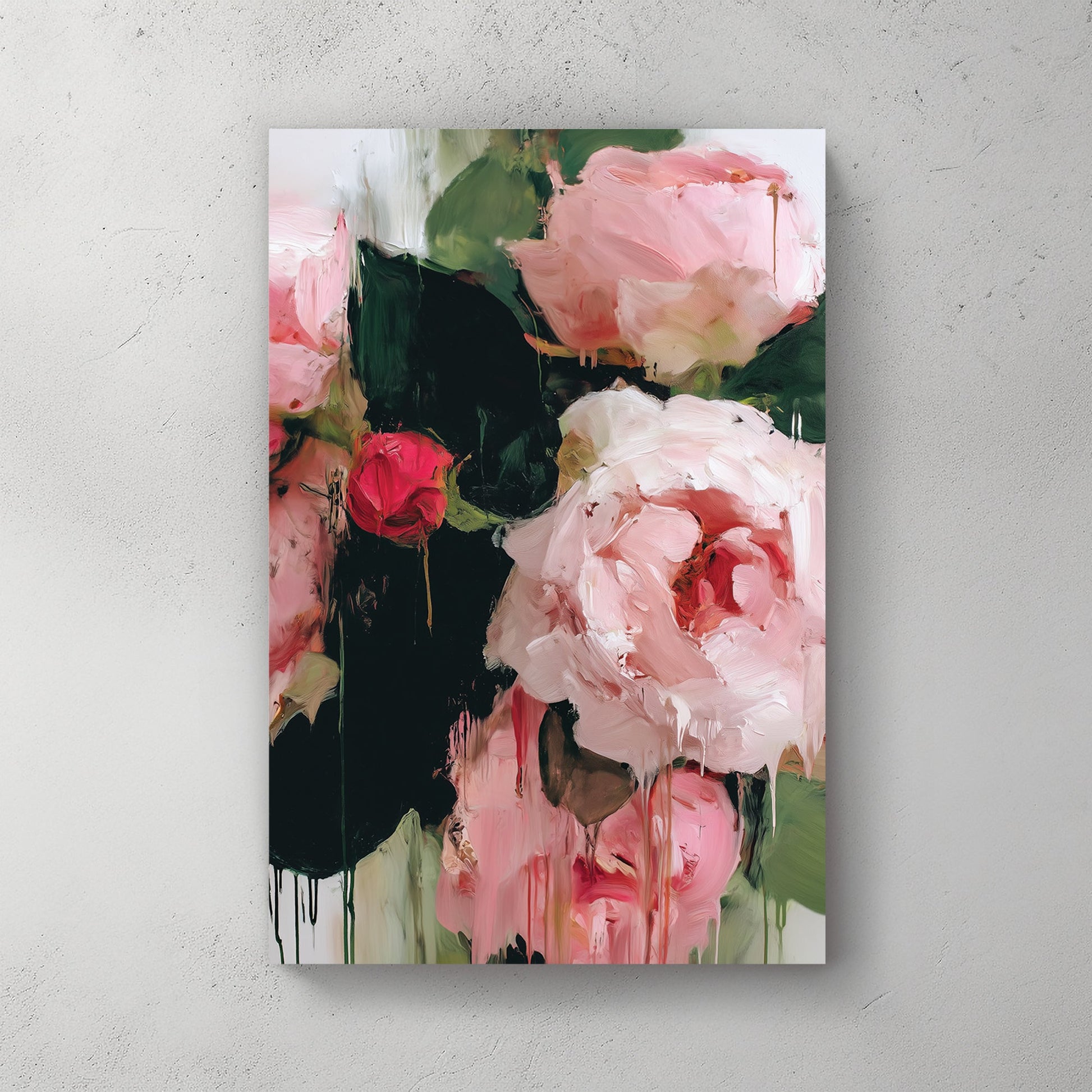 pink roses abstract wall art