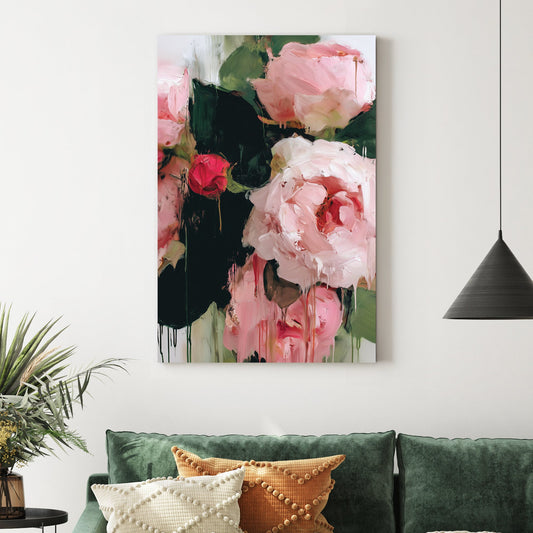 pink roses abstract wall art