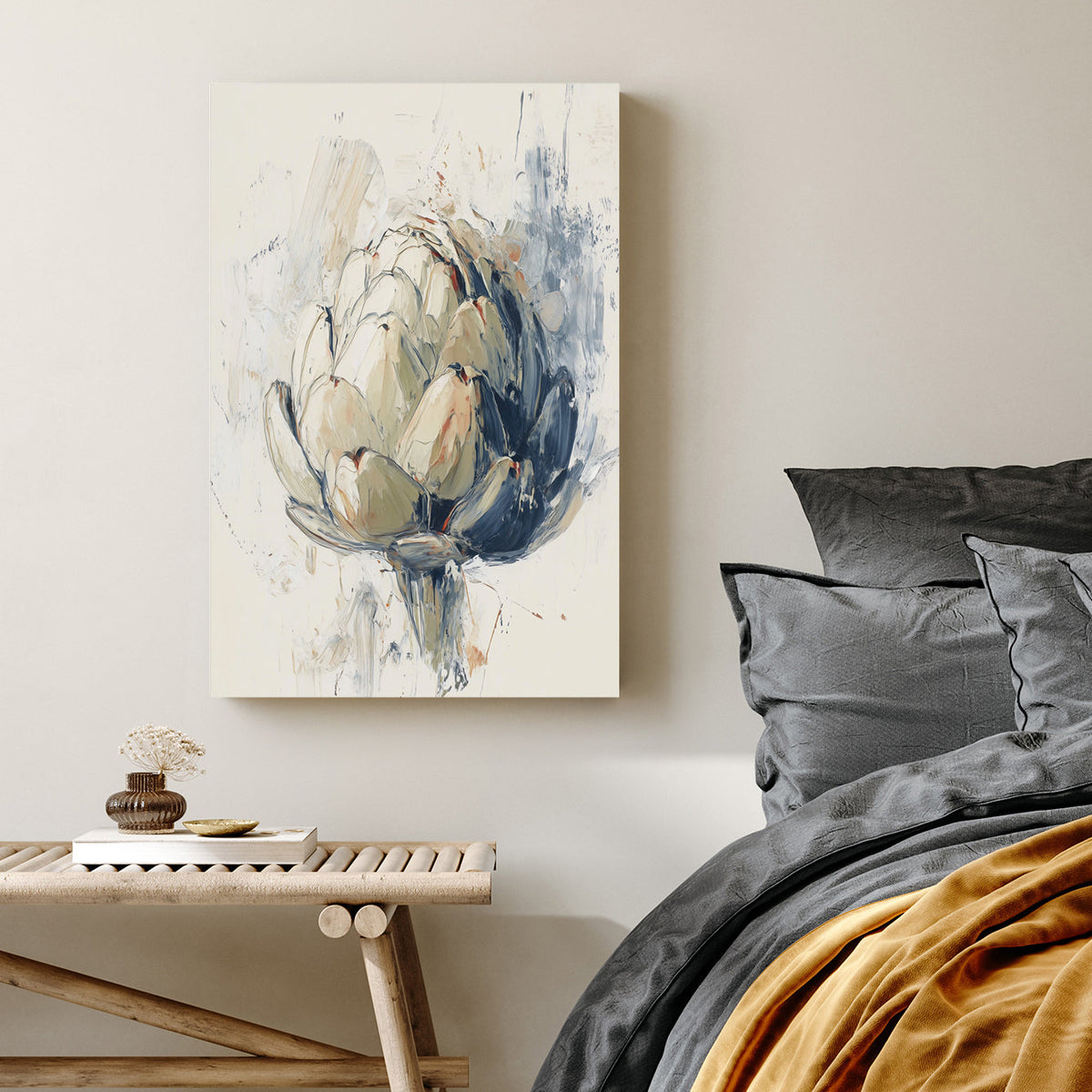 neutral artichoke painting wall art
