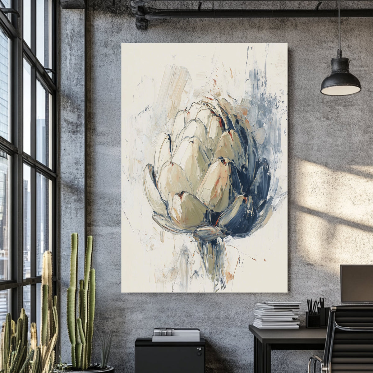 neutral artichoke painting wall art