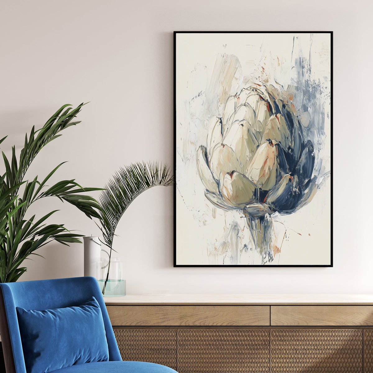 neutral artichoke painting wall art