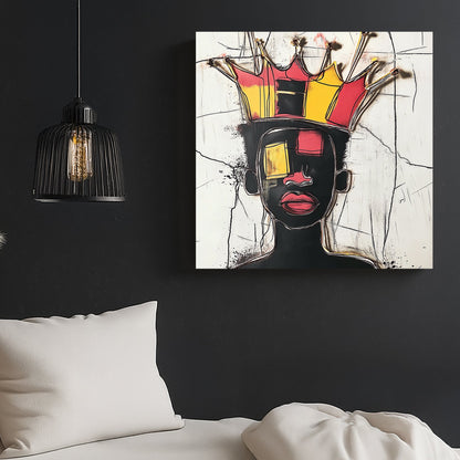 crowned abstract portrait wall art