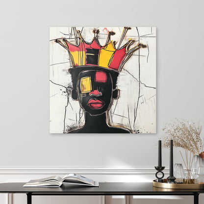 crowned abstract portrait wall art