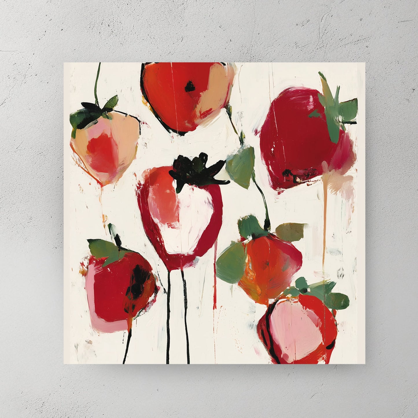 vibrant strawberry wall art