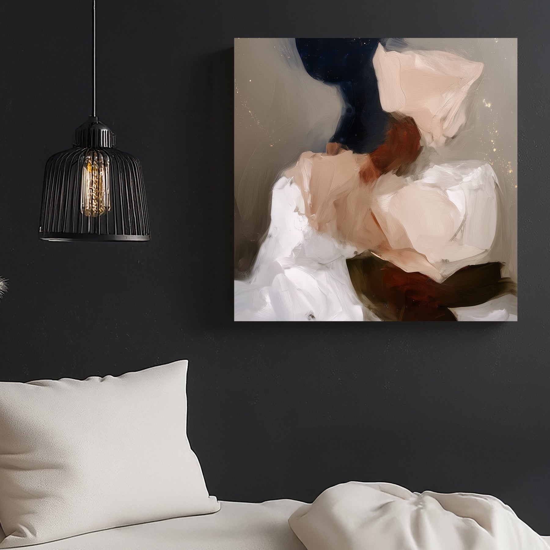 abstract soft floral wall art