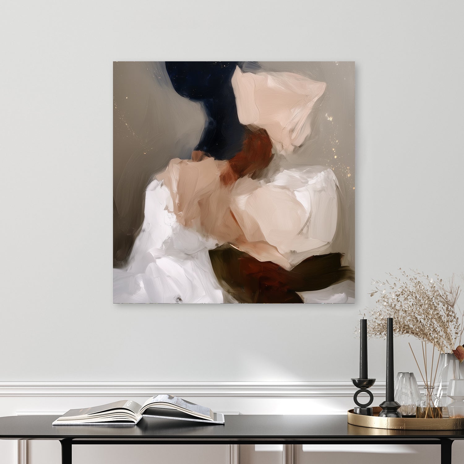 abstract soft floral wall art