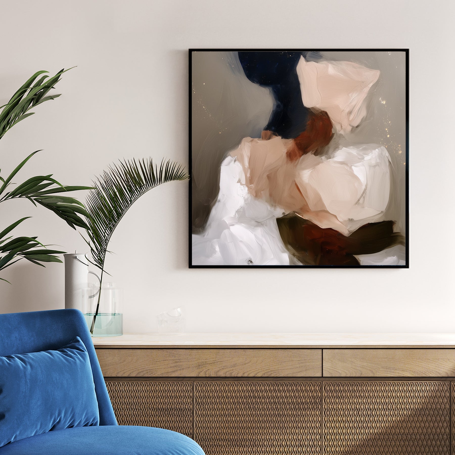 abstract soft floral wall art