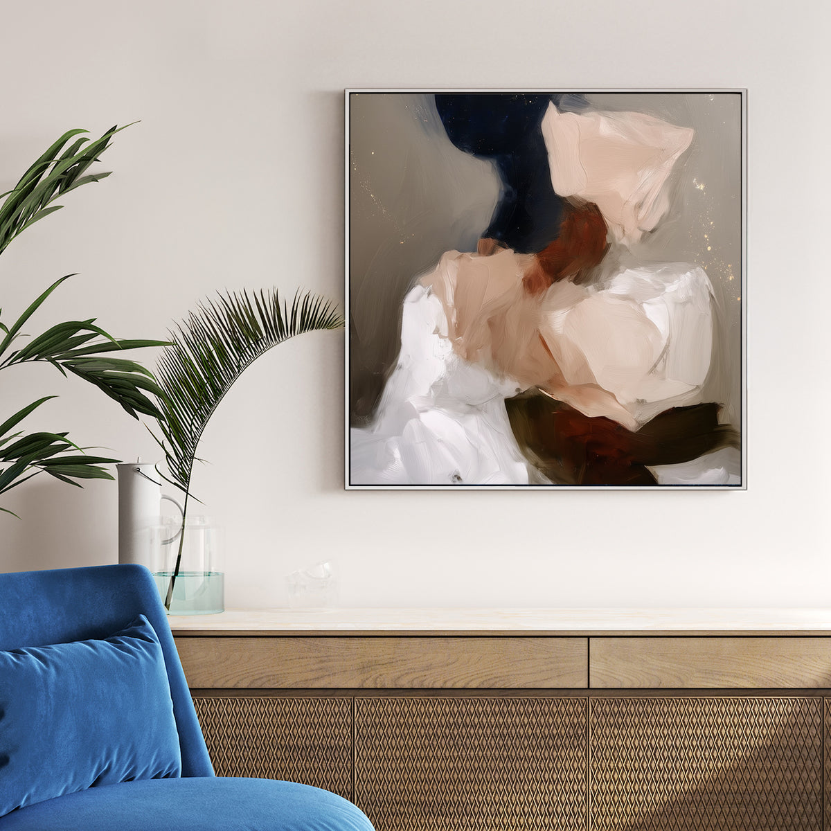 abstract soft floral wall art