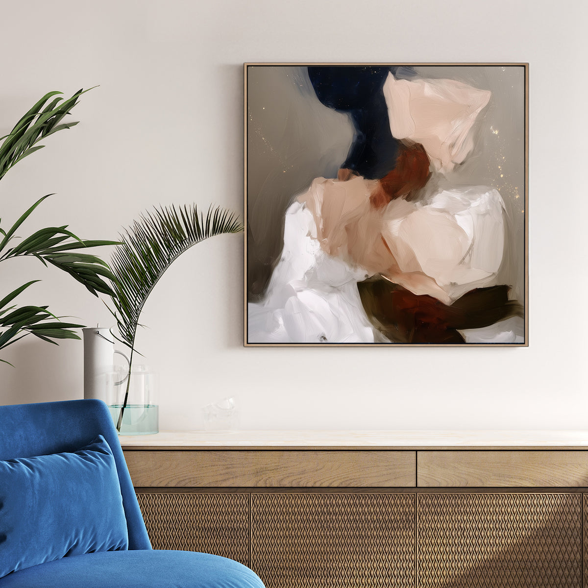 abstract soft floral wall art