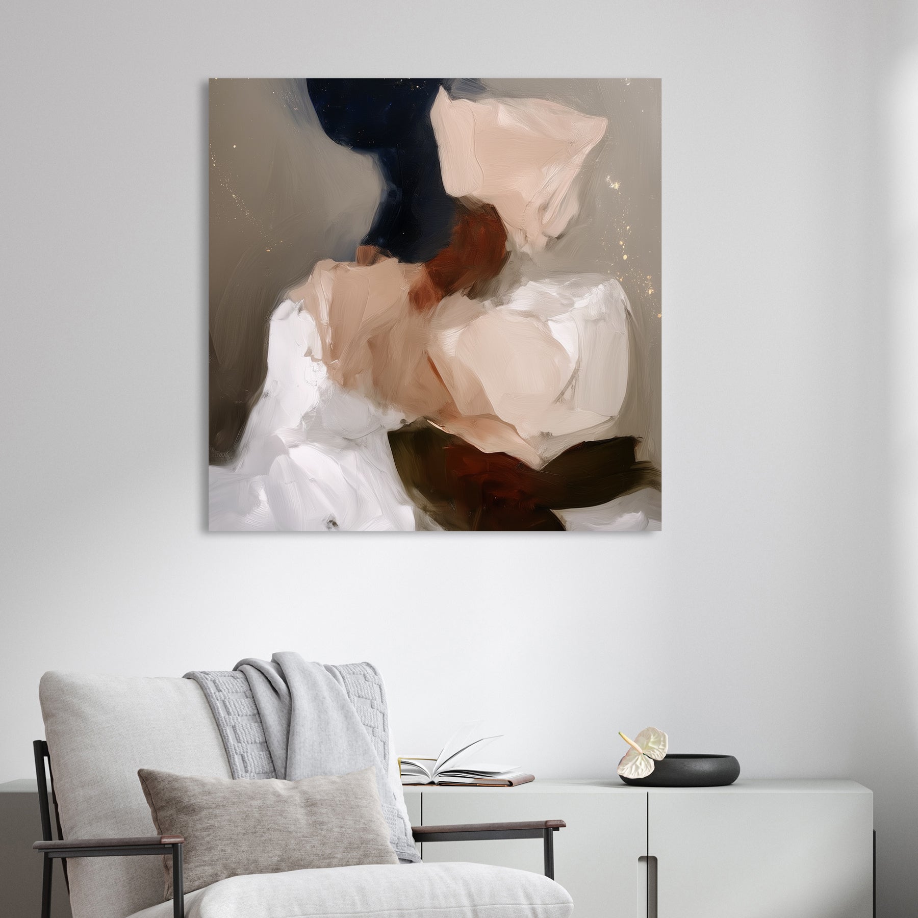 abstract soft floral wall art