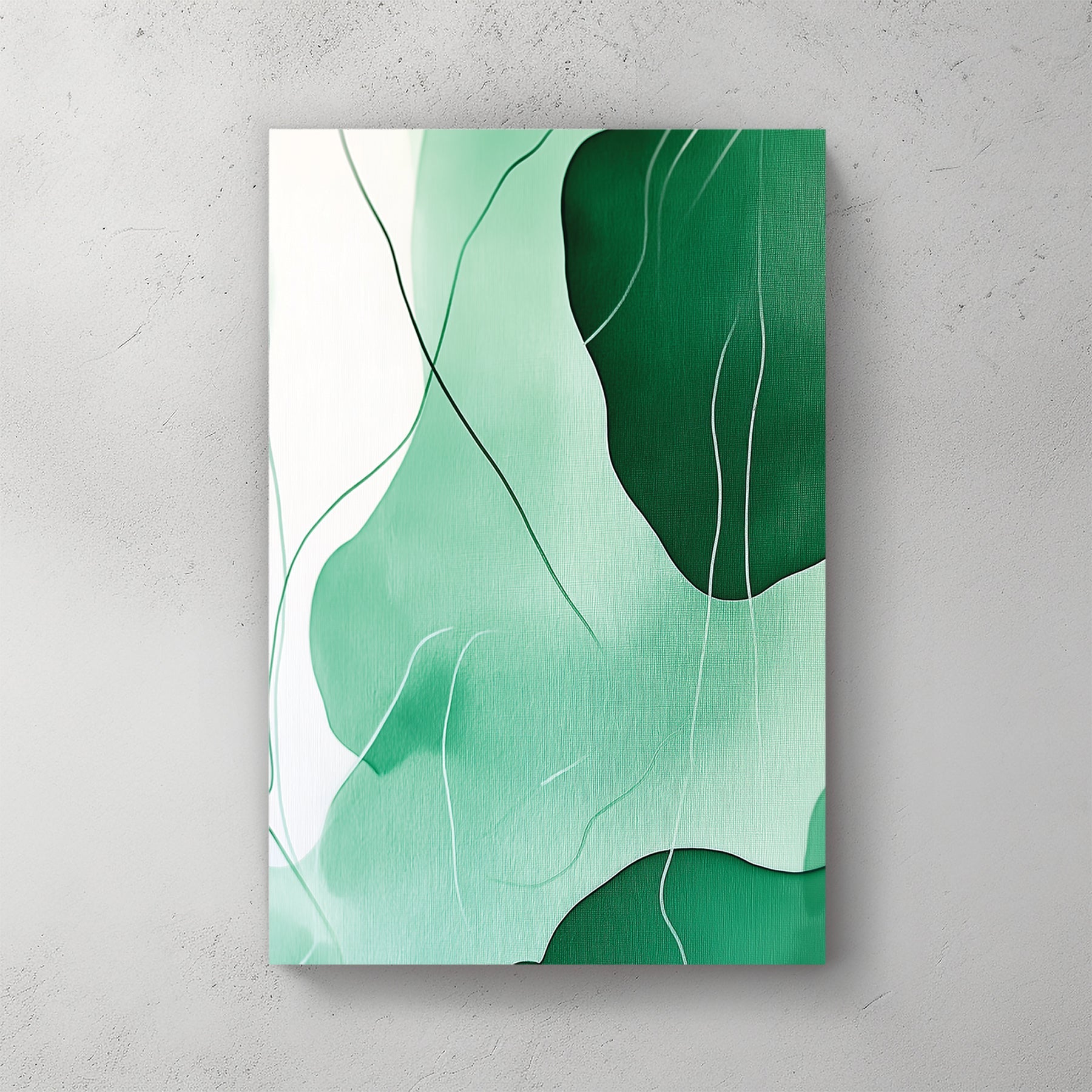 minimalist green abstract art with flowing organic shapes