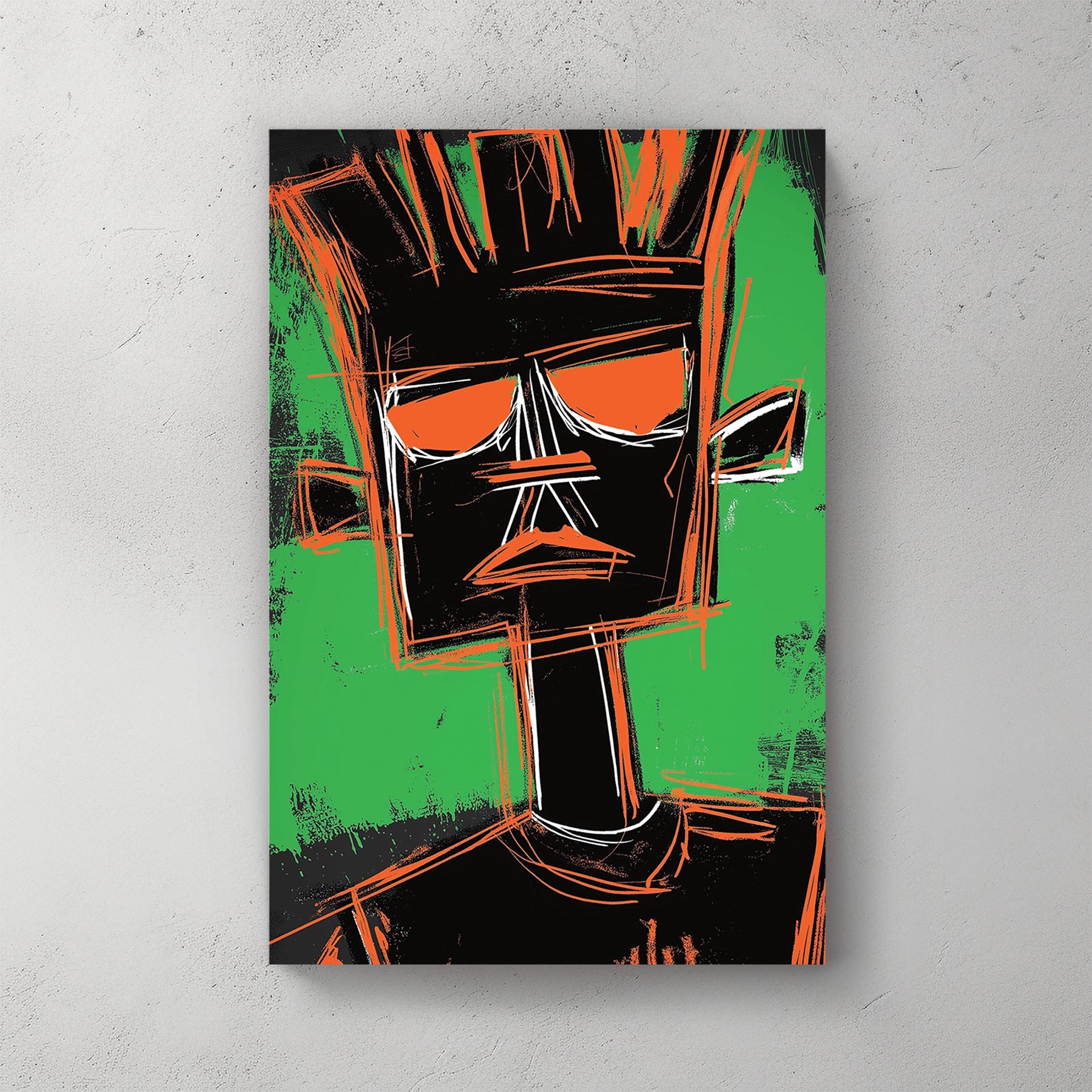 basquiat inspired abstract portrait wall art