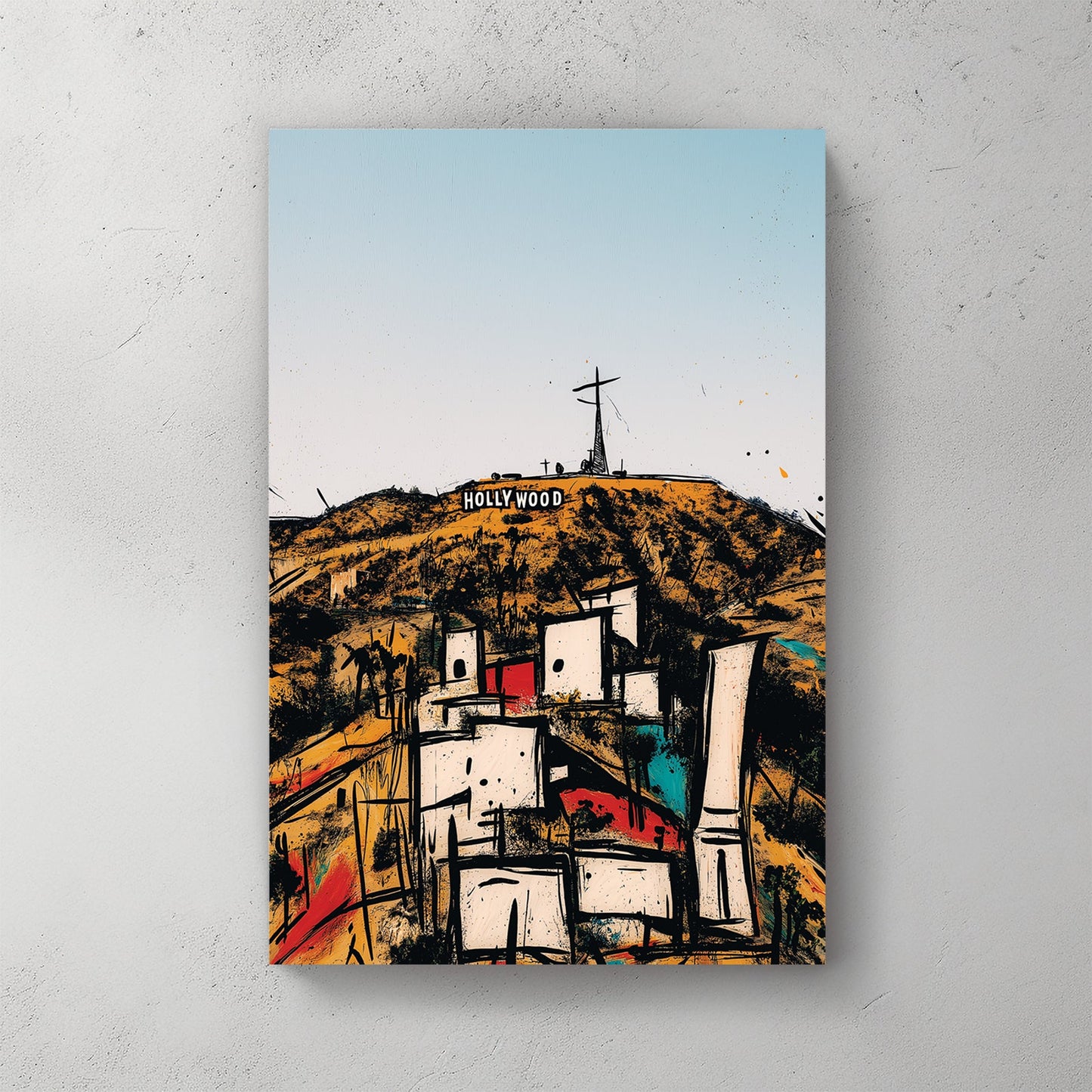 abstract hollywood hills wall art