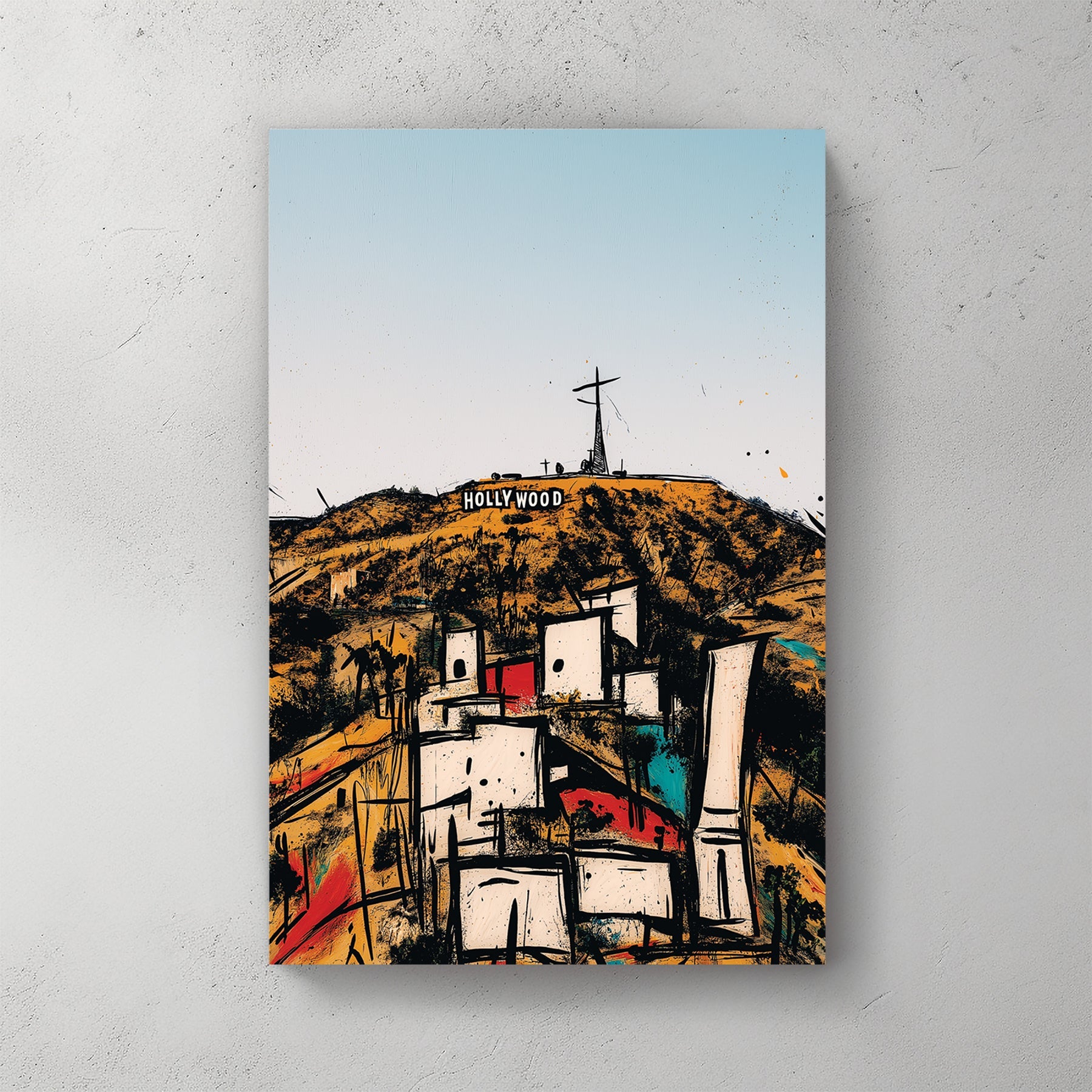 abstract hollywood hills wall art