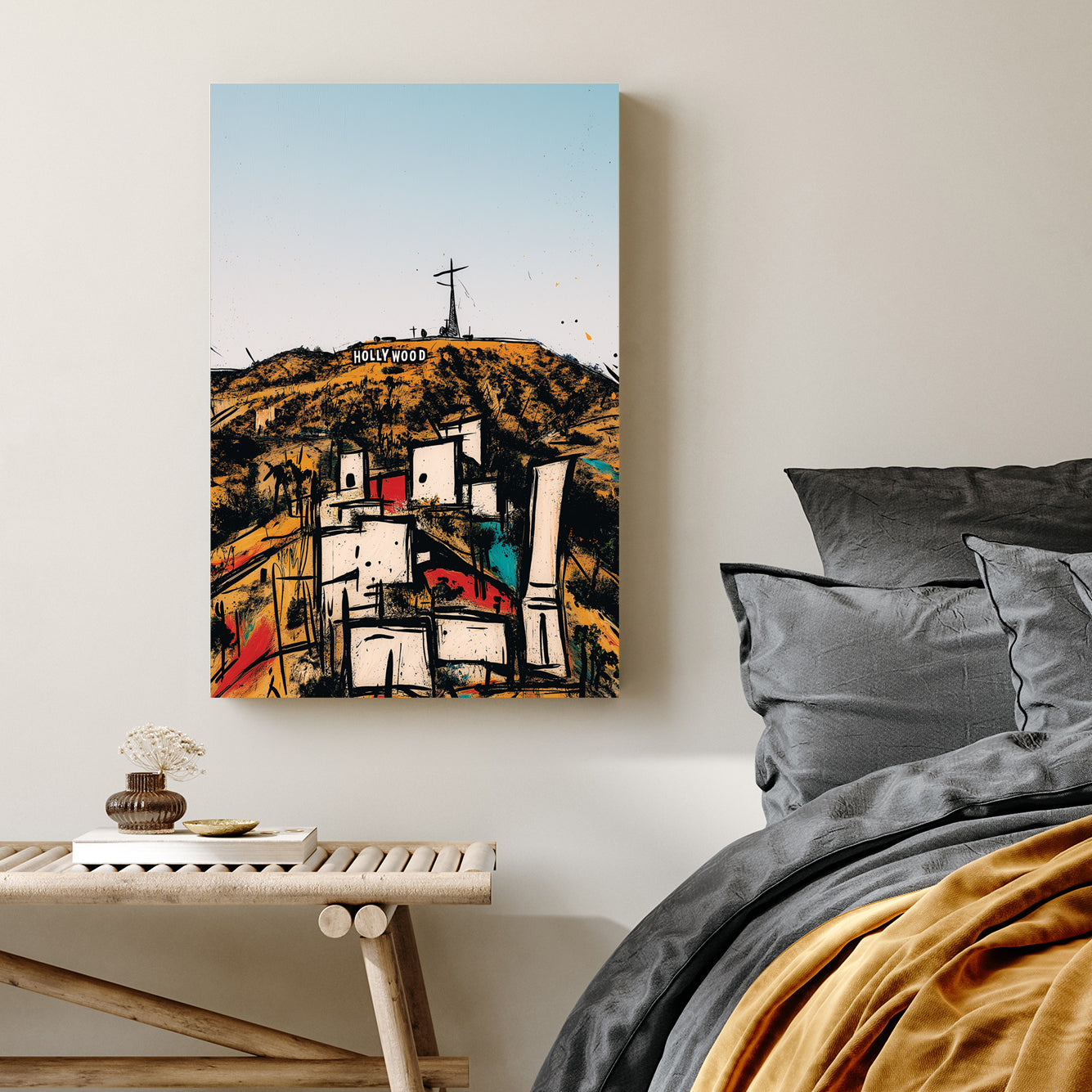 abstract hollywood hills wall art