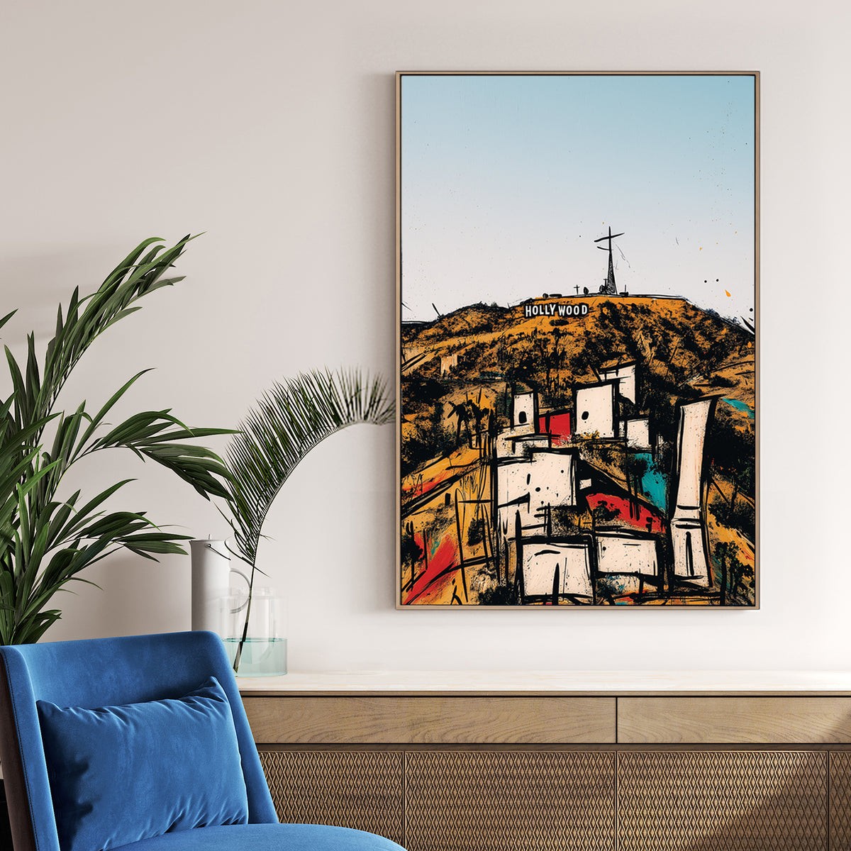 abstract hollywood hills wall art