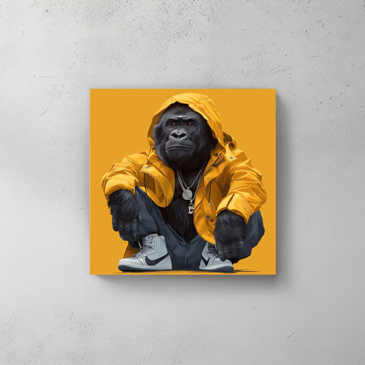 Gorilla Sneakers #304 Canvas Wall Art & Metal Prints