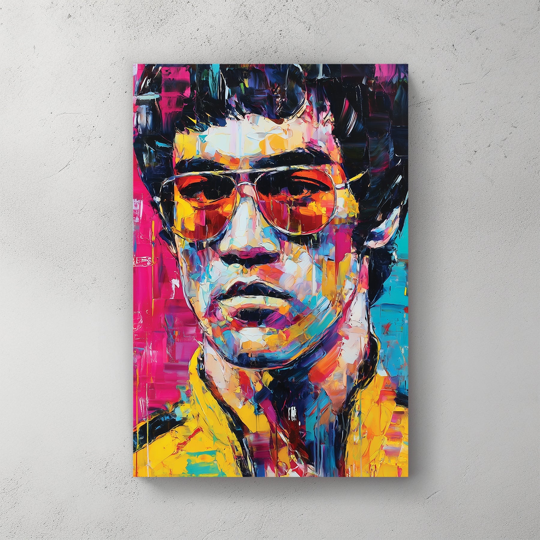 colourful bruce lee portrait wall art
