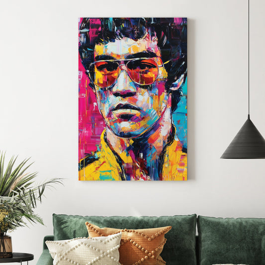 colourful bruce lee portrait wall art