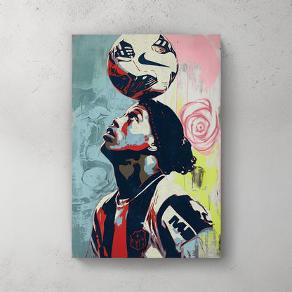 ronaldinho balancing soccer ball pop art wall art